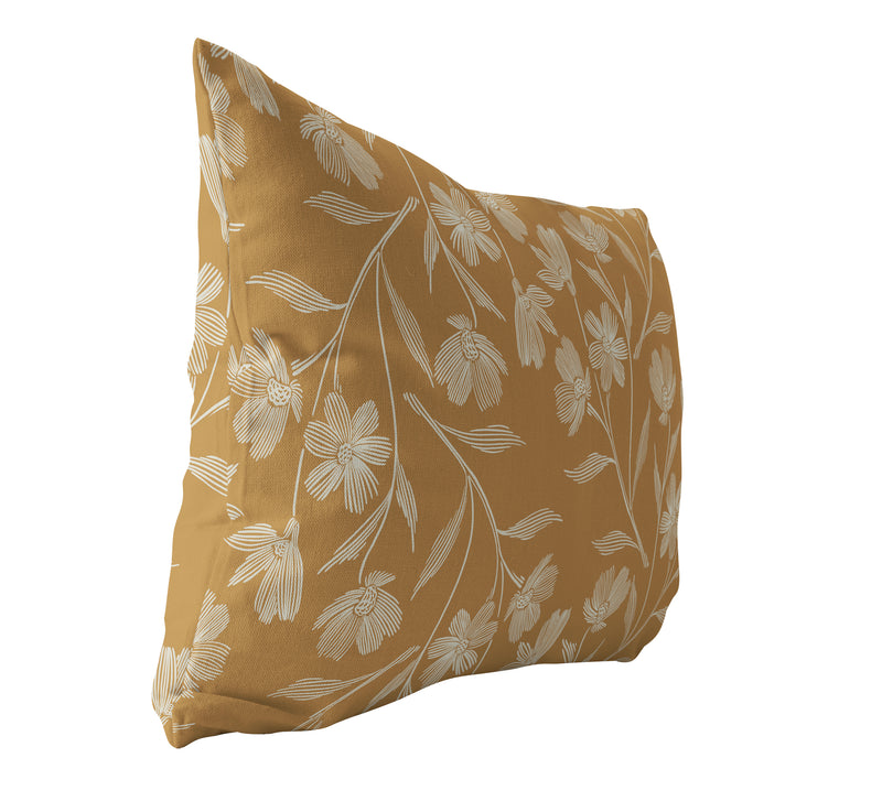 FALLING FLORAL Lumbar Pillow By Jenny Lund