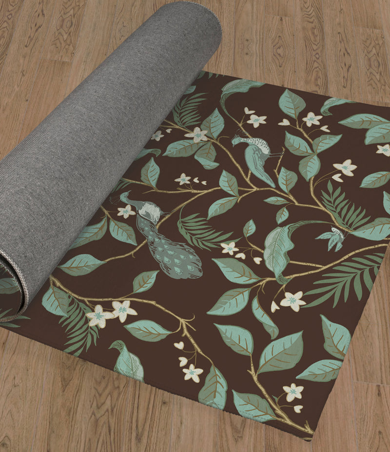 EXOTIC MAXIMAL PEACOCK Indoor Floor Mat By Kavka Designs