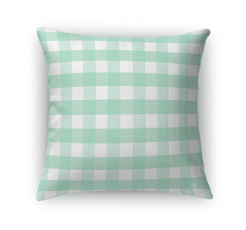 GREEN GINGHAM DREAM Accent Pillow By Kavka Designs