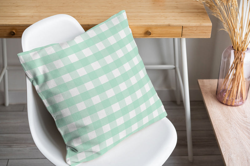 GREEN GINGHAM DREAM Accent Pillow By Kavka Designs