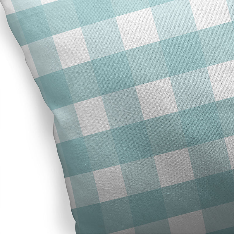 AQUA GINGHAM DREAM Accent Pillow By Kavka Designs