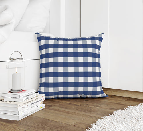 NAVY GINGHAM DREAM Accent Pillow By Kavka Designs