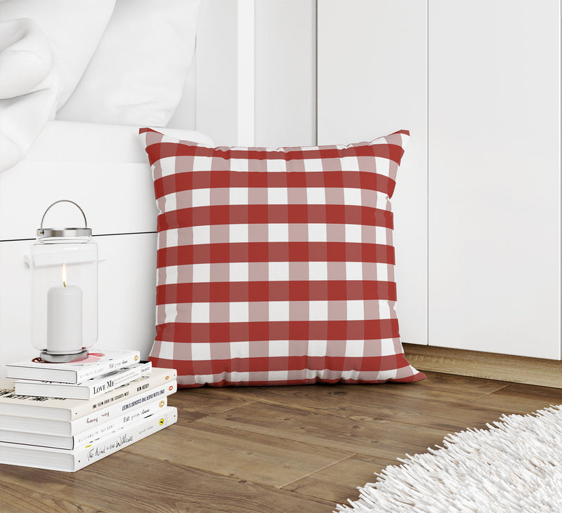 RED GINGHAM DREAM Accent Pillow By Kavka Designs