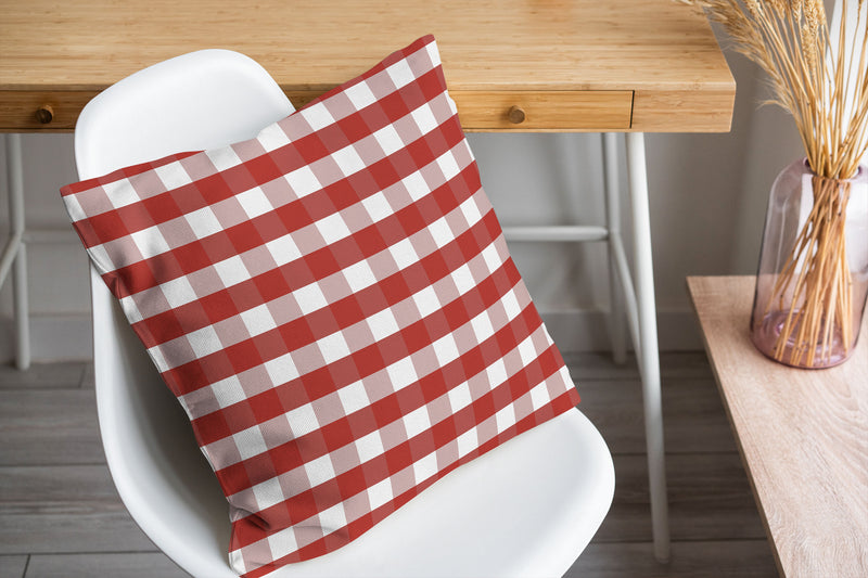 RED GINGHAM DREAM Accent Pillow By Kavka Designs