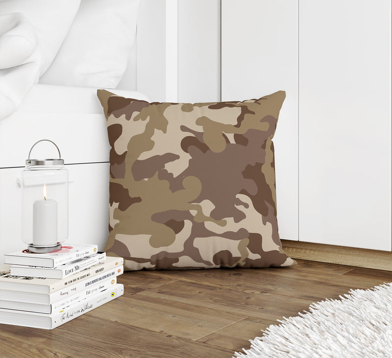 CAMO FLOW BROWN Accent Pillow By Kavka Designs