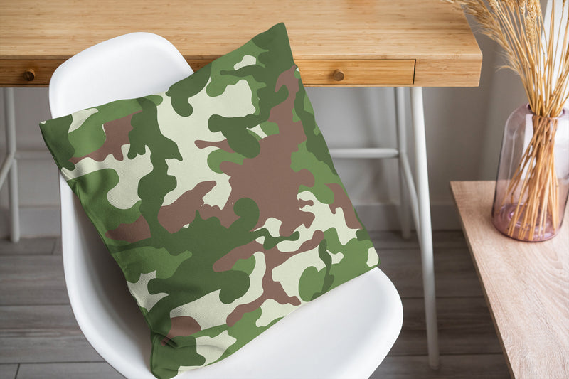 CAMO FLOW GREEN BROWN Accent Pillow By Kavka Designs