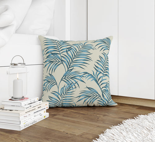 BLUE TROPICAL LEAVES Accent Pillow By Kavka Designs