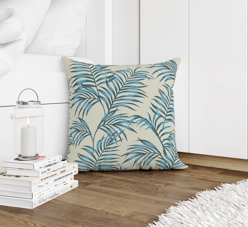 BLUE TROPICAL LEAVES Accent Pillow By Kavka Designs