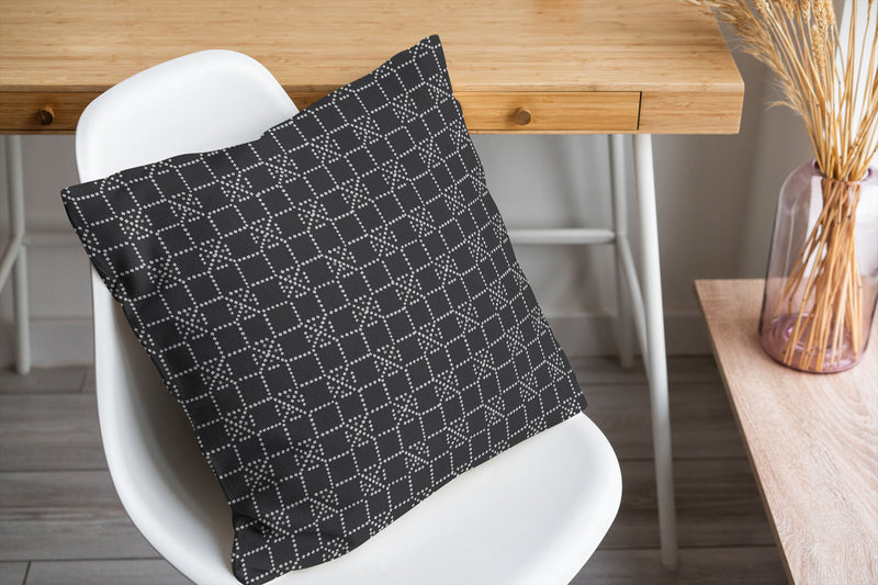 CHECKED CHARCOAL Accent Pillow By Kavka Designs