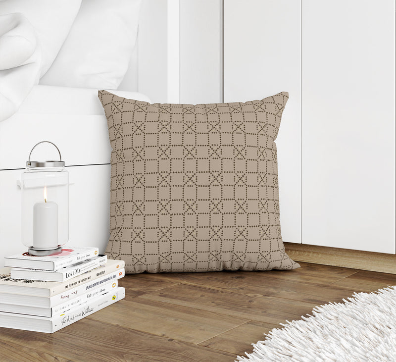 CHECKED TAN Accent Pillow By Kavka Designs