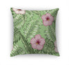 TROPICAL LEAVES AND HIBISCUS Accent Pillow By Kavka Designs