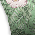 TROPICAL LEAVES AND HIBISCUS Accent Pillow By Kavka Designs