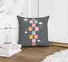 HOPSCOTCH PATTERN CHARCOAL Accent Pillow By Kavka Designs