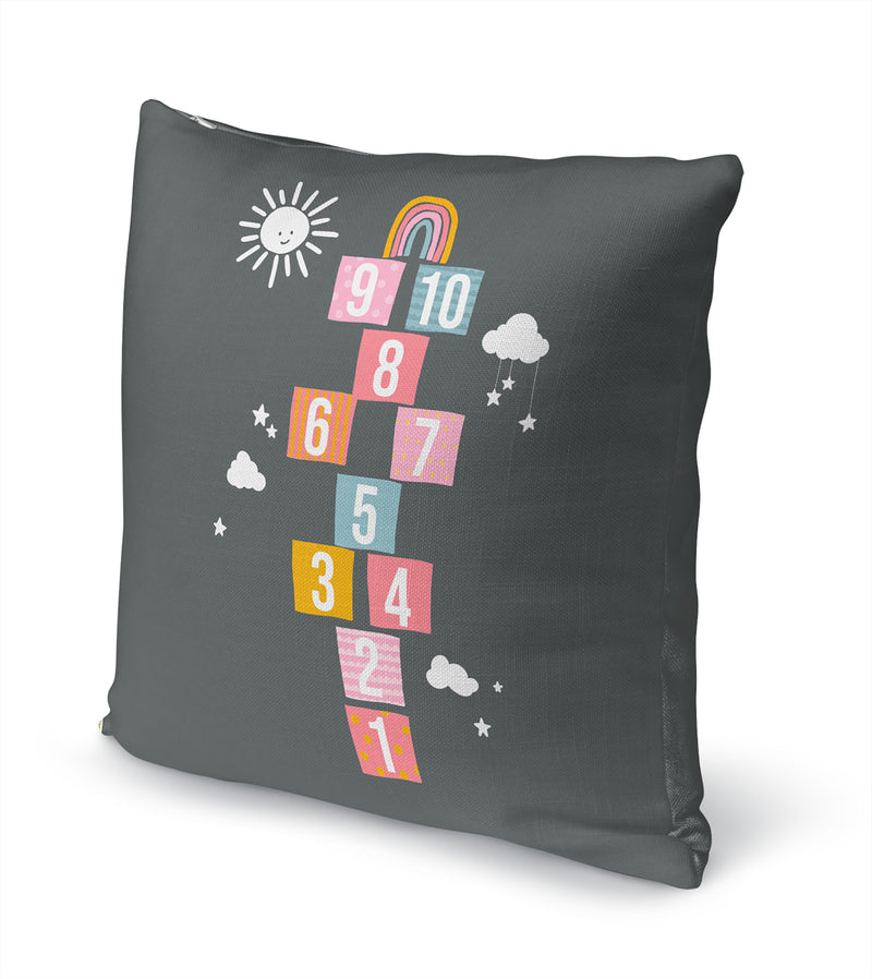 HOPSCOTCH PATTERN CHARCOAL Accent Pillow By Kavka Designs