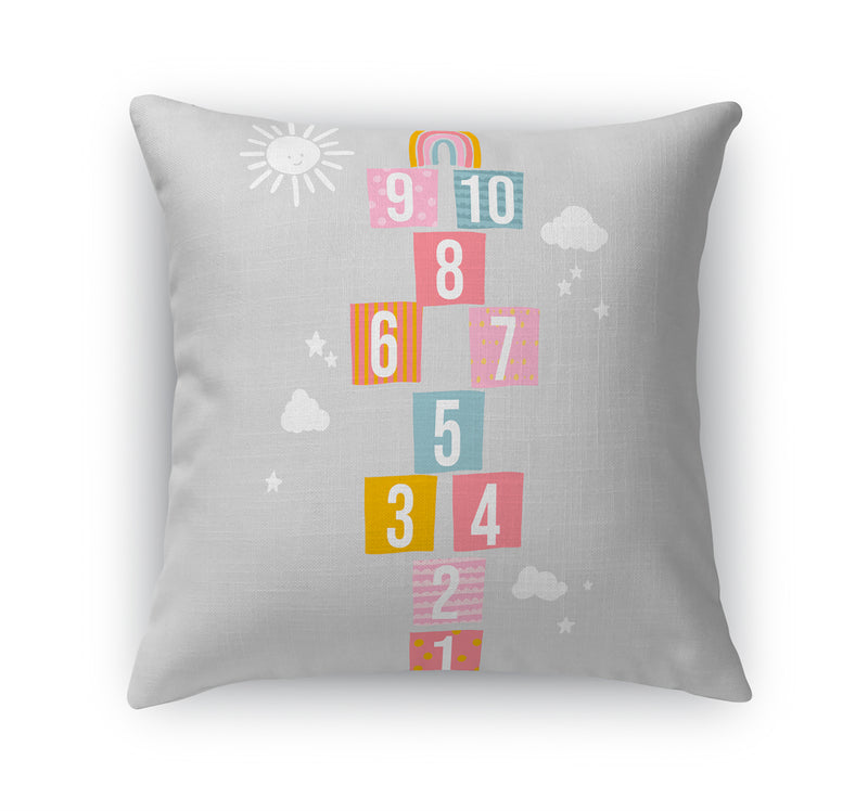 HOPSCOTCH PATTERN GREY Accent Pillow By Kavka Designs