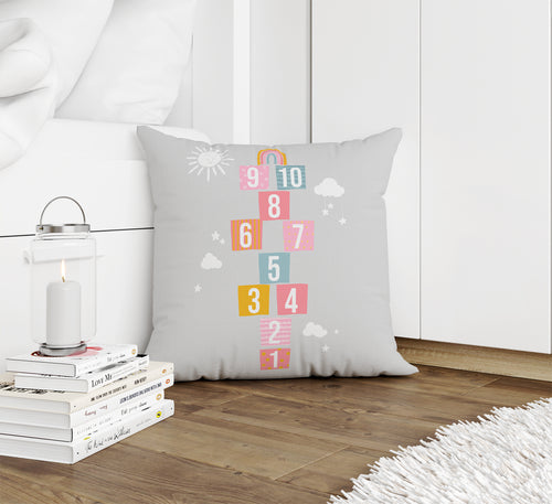 HOPSCOTCH PATTERN GREY Accent Pillow By Kavka Designs