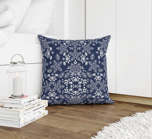 BOHO FLORAL NAVY Accent Pillow By Kavka Designs