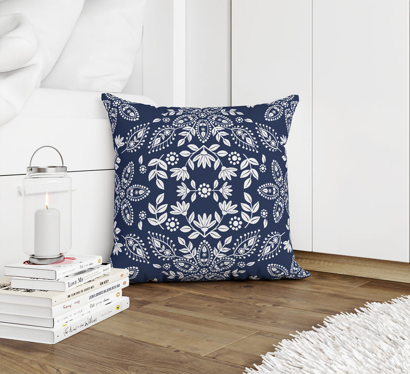 BOHO FLORAL NAVY Accent Pillow By Kavka Designs