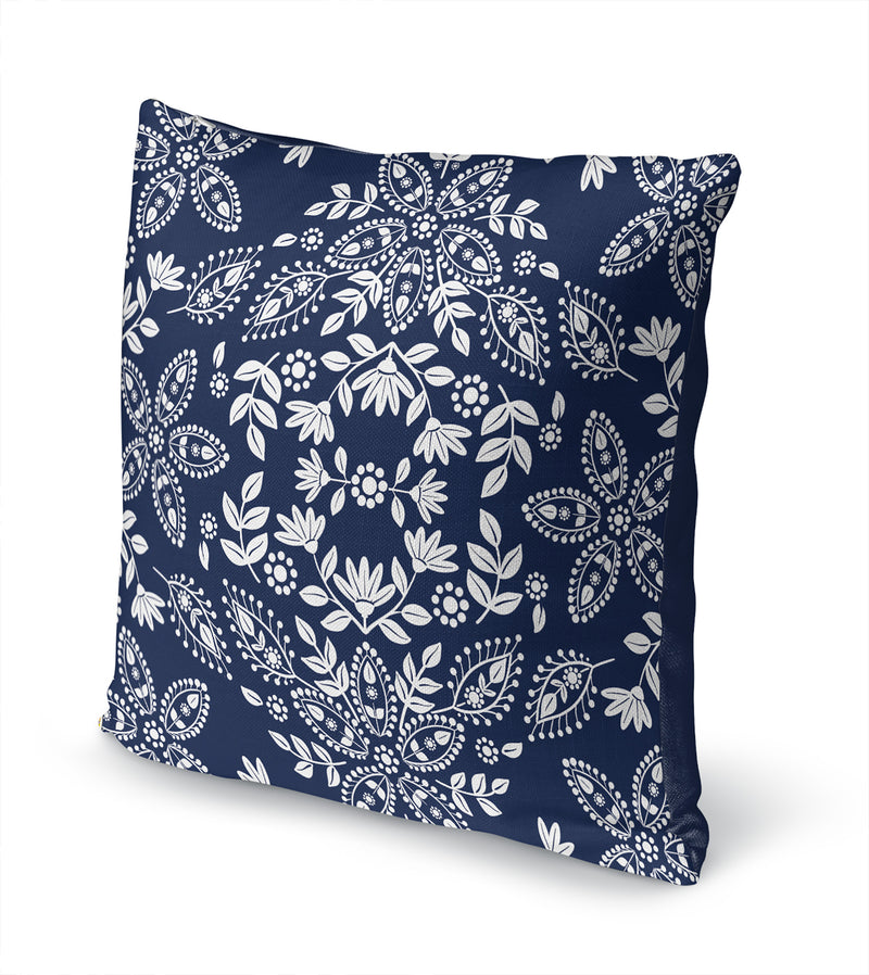 BOHO FLORAL NAVY Accent Pillow By Kavka Designs