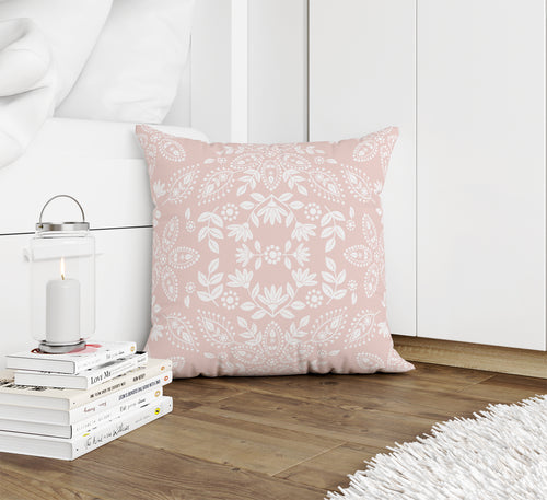 BOHO FLORAL PINK Accent Pillow By Kavka Designs