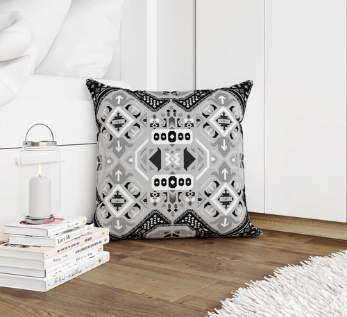 ABADEH CHARCOAL AND WHITE Accent Pillow By Kavka Designs