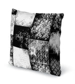 ECLECTIC BOHEMIAN PATCHWORK CHARCOAL & WHITE Accent Pillow By Kavka Designs