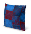 ECLECTIC BOHEMIAN PATCHWORK BLUE AND RED Accent Pillow By Kavka Designs