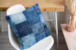 ECLECTIC BOHEMIAN PATCHWORK BLUE Accent Pillow By Kavka Designs