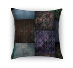 ECLECTIC BOHEMIAN PATCHWORK BROWN PURPLE AND GREEN Accent Pillow By Kavka Designs