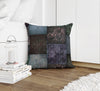 ECLECTIC BOHEMIAN PATCHWORK BROWN PURPLE AND GREEN Accent Pillow By Kavka Designs