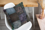 ECLECTIC BOHEMIAN PATCHWORK BROWN PURPLE AND GREEN Accent Pillow By Kavka Designs