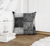 ECLECTIC BOHEMIAN PATCHWORK DARK GREY Accent Pillow By Kavka Designs