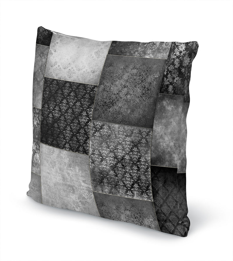 ECLECTIC BOHEMIAN PATCHWORK DARK GREY Accent Pillow By Kavka Designs