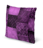 ECLECTIC BOHEMIAN PATCHWORK EGGPLANT AND MAUVE Accent Pillow By Kavka Designs