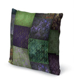 ECLECTIC BOHEMIAN PATCHWORK GREEN AND PURPLE Accent Pillow By Kavka Designs