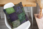 ECLECTIC BOHEMIAN PATCHWORK GREEN AND PURPLE Accent Pillow By Kavka Designs