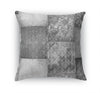 ECLECTIC BOHEMIAN PATCHWORK LIGHT GREY Accent Pillow By Kavka Designs