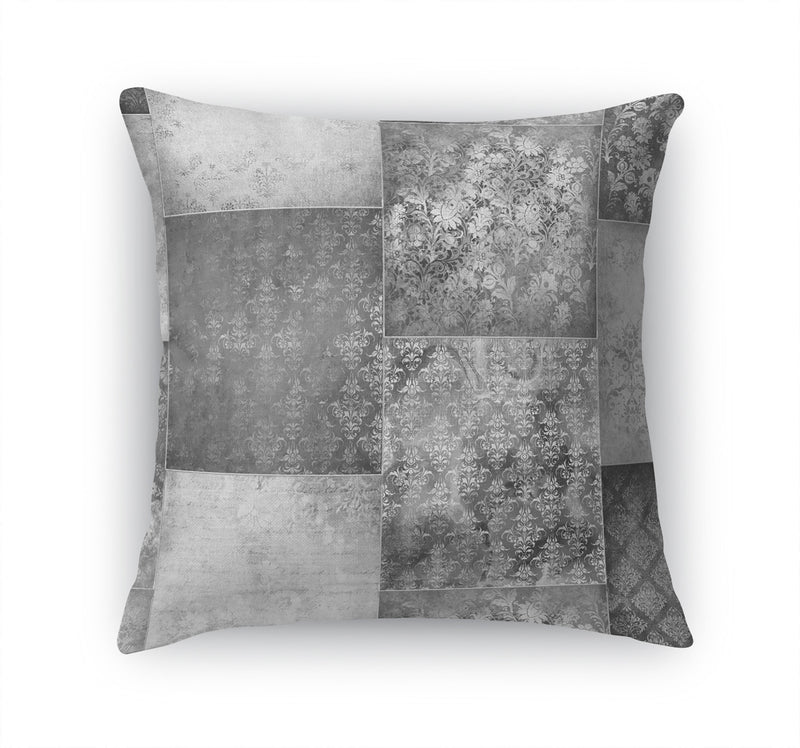 ECLECTIC BOHEMIAN PATCHWORK LIGHT GREY Accent Pillow By Kavka Designs