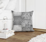 ECLECTIC BOHEMIAN PATCHWORK LIGHT GREY Accent Pillow By Kavka Designs