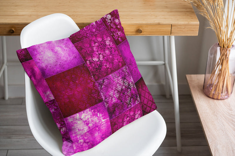 ECLECTIC BOHEMIAN PATCHWORK MAGENTA Accent Pillow By Kavka Designs