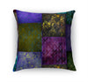 ECLECTIC BOHEMIAN PATCHWORK PURPLE GREEN AND GOLD Accent Pillow By Kavka Designs