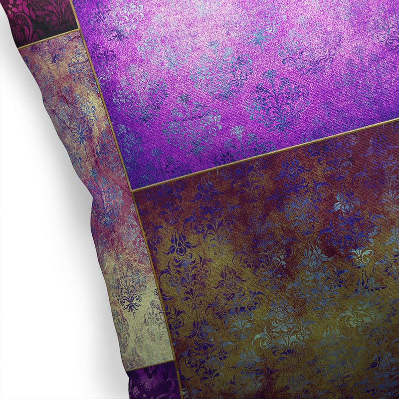 ECLECTIC BOHEMIAN PATCHWORK PURPLE Accent Pillow By Kavka Designs