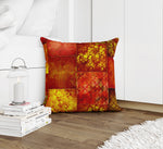 ECLECTIC BOHEMIAN PATCHWORK RED GOLD Accent Pillow By Kavka Designs