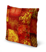 ECLECTIC BOHEMIAN PATCHWORK RED GOLD Accent Pillow By Kavka Designs