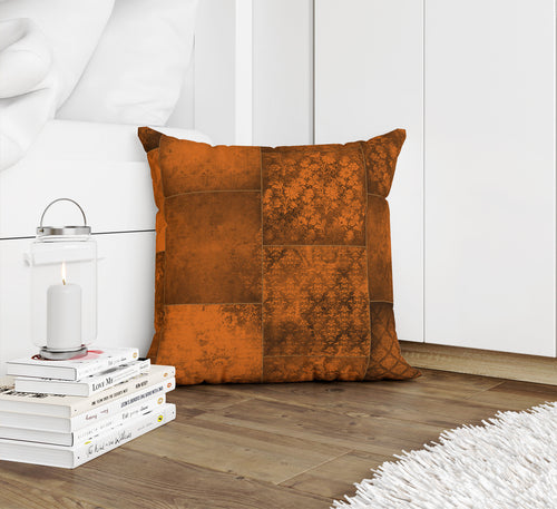 ECLECTIC BOHEMIAN PATCHWORK RUST Accent Pillow By Kavka Designs