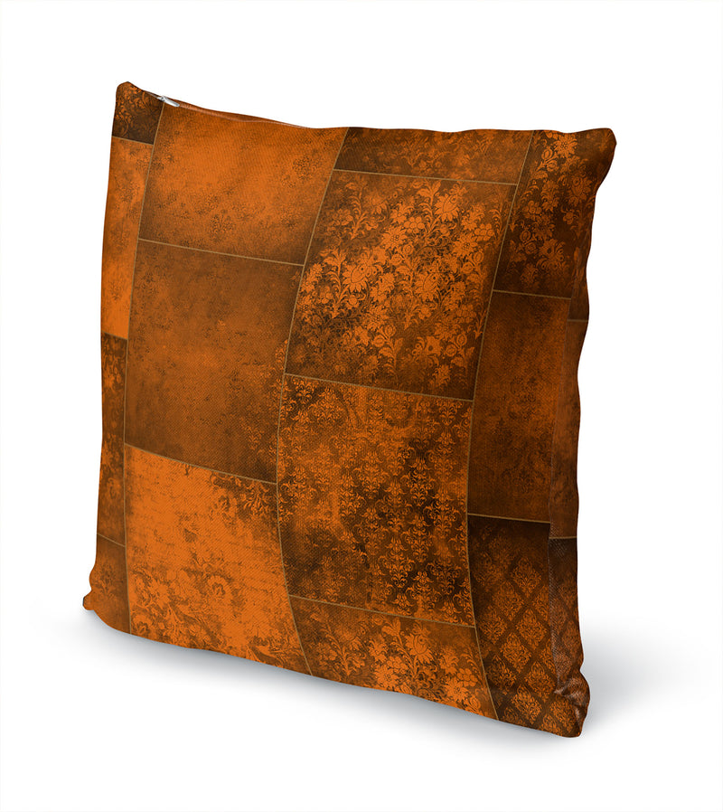 ECLECTIC BOHEMIAN PATCHWORK RUST Accent Pillow By Kavka Designs