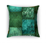 ECLECTIC BOHEMIAN PATCHWORK SAGE AND TEAL Accent Pillow By Kavka Designs