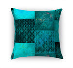 ECLECTIC BOHEMIAN PATCHWORK TEAL Accent Pillow By Kavka Designs