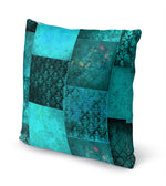 ECLECTIC BOHEMIAN PATCHWORK TEAL Accent Pillow By Kavka Designs