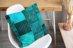 ECLECTIC BOHEMIAN PATCHWORK TEAL Accent Pillow By Kavka Designs